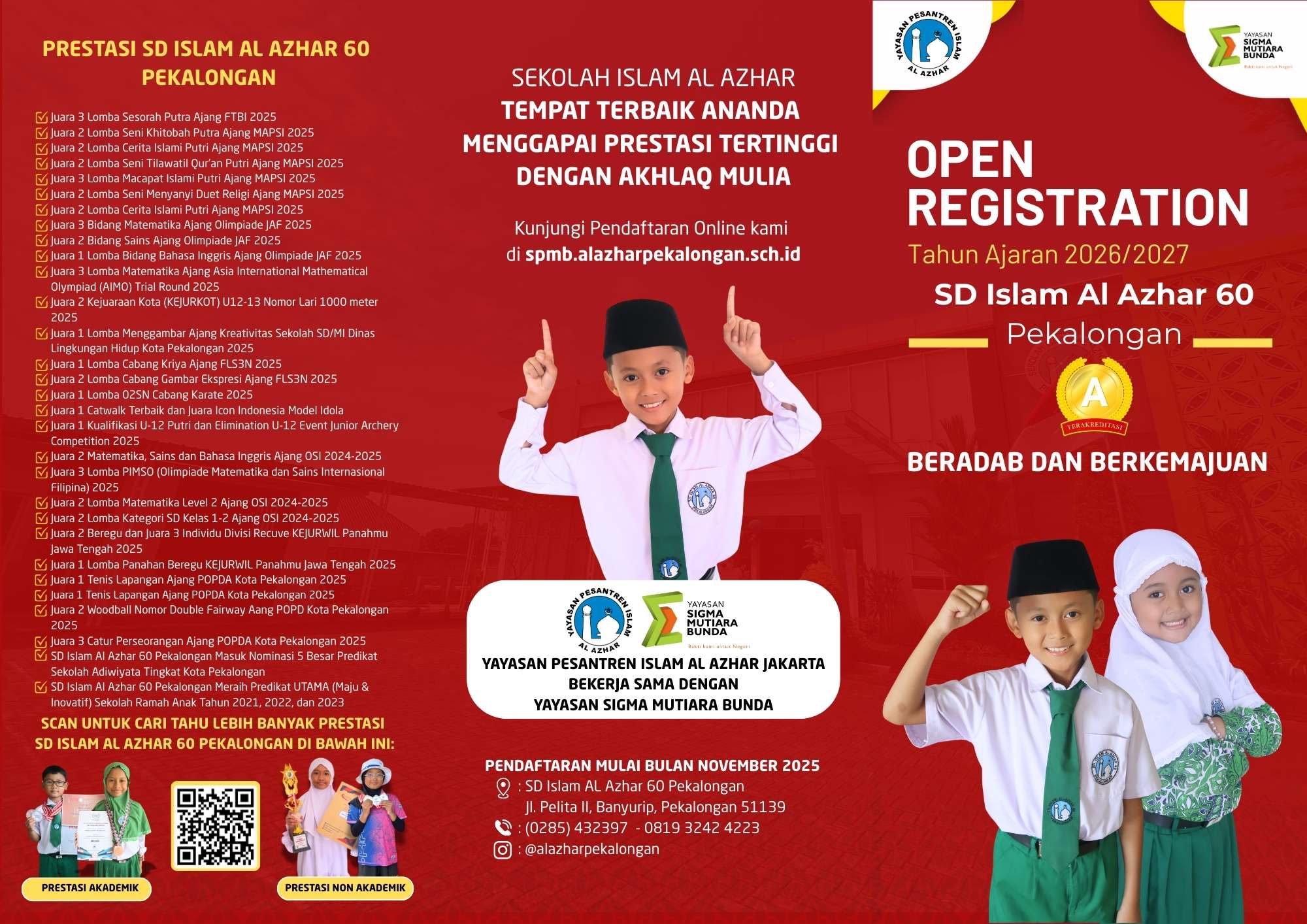 Brosur PMB SD Islam Al Azhar 60 Pekalongan DEPAN