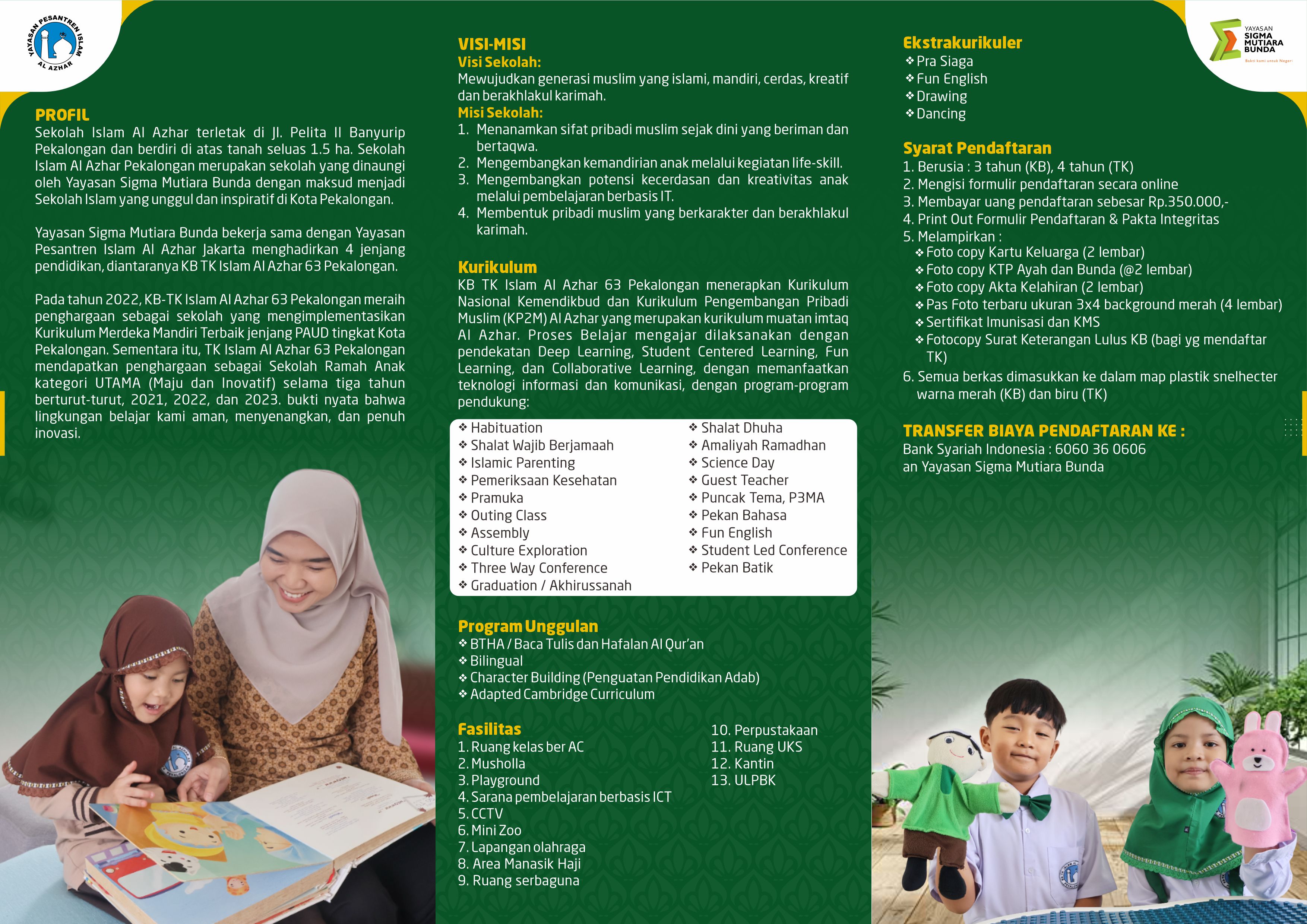 Brosur PMB KB-TK Islam Al Azhar 63 Pekalongan BELAKANG